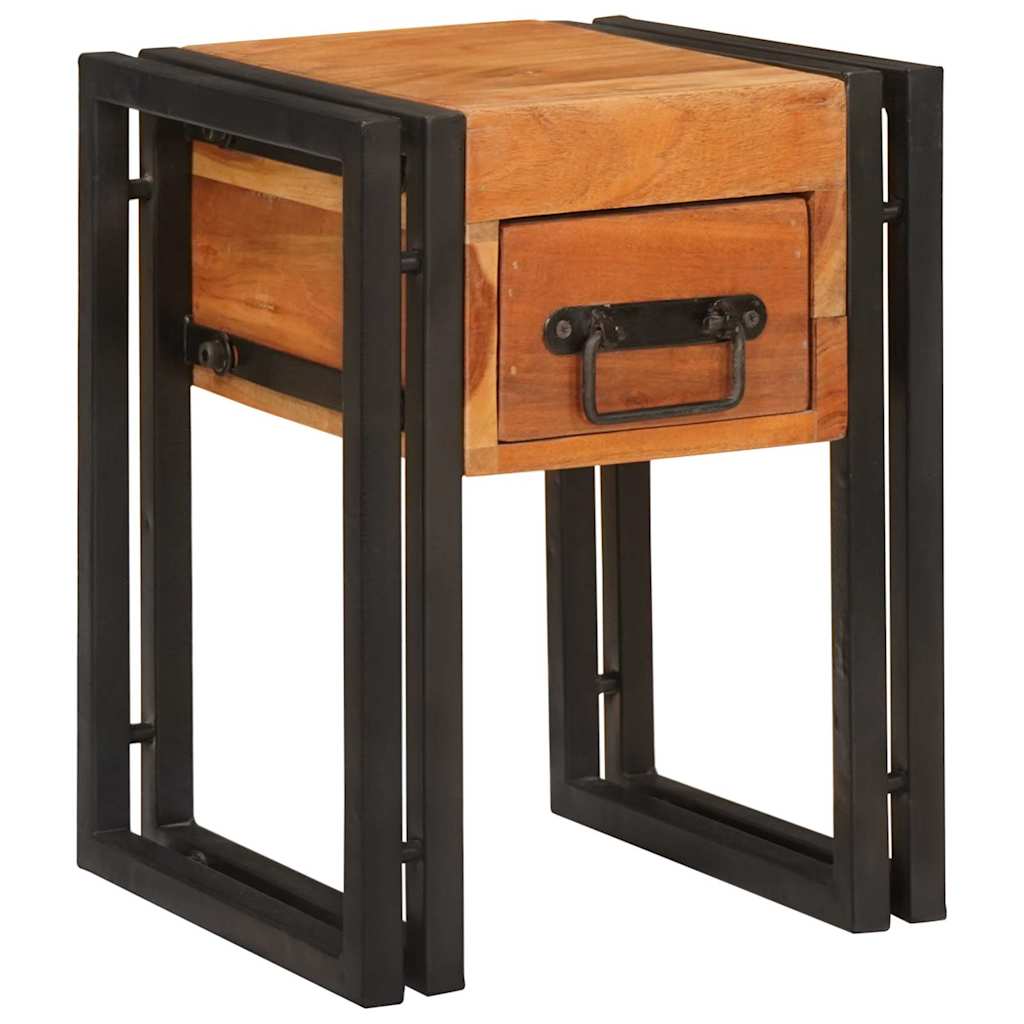 Beistelltisch mit Schubladen 30 x 30 x 40 cm Massivholz Akazie