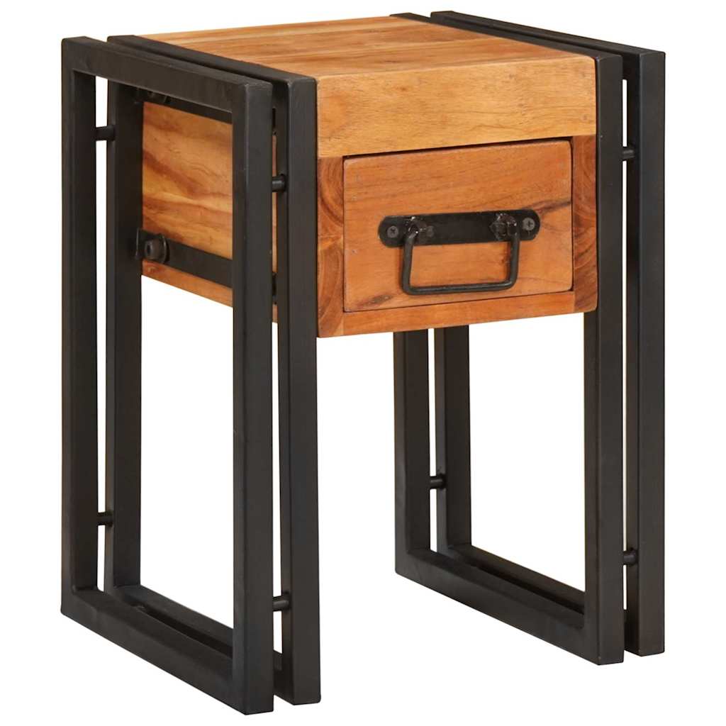 Beistelltisch mit Schubladen 30 x 30 x 40 cm Massivholz Akazie
