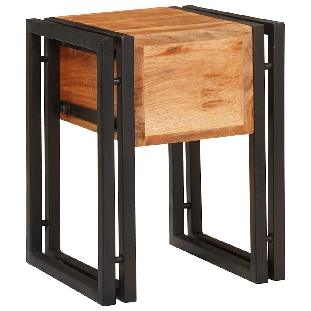 Beistelltisch mit Schubladen 30 x 30 x 40 cm Massivholz Akazie