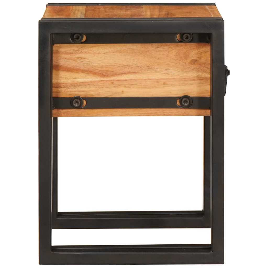 Beistelltisch mit Schubladen 30 x 30 x 40 cm Massivholz Akazie