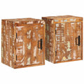Nachttisch 2 pcs Braun 35 x 33 x 48 cm Massivholz Altholz
