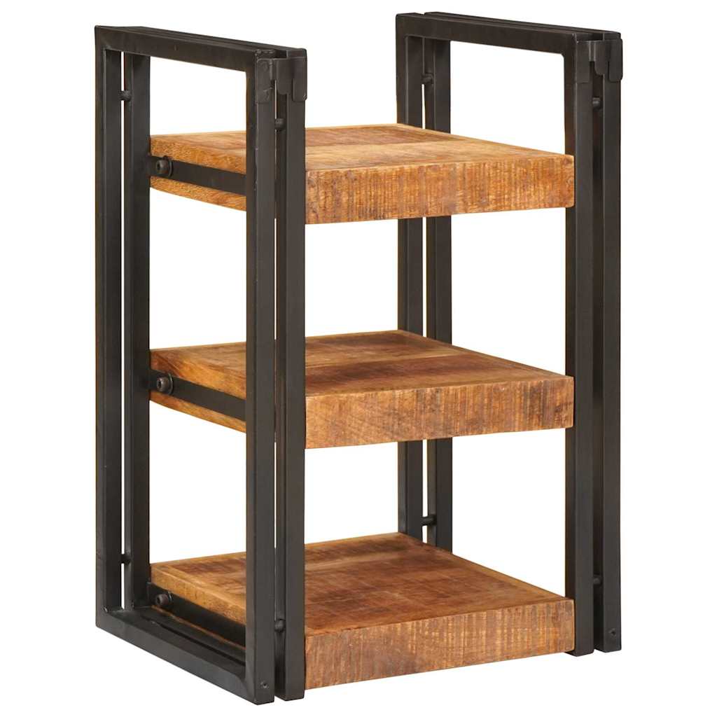 Nachttisch Braun und Schwarz 38 x 33 x 58 cm Massivholz Mango