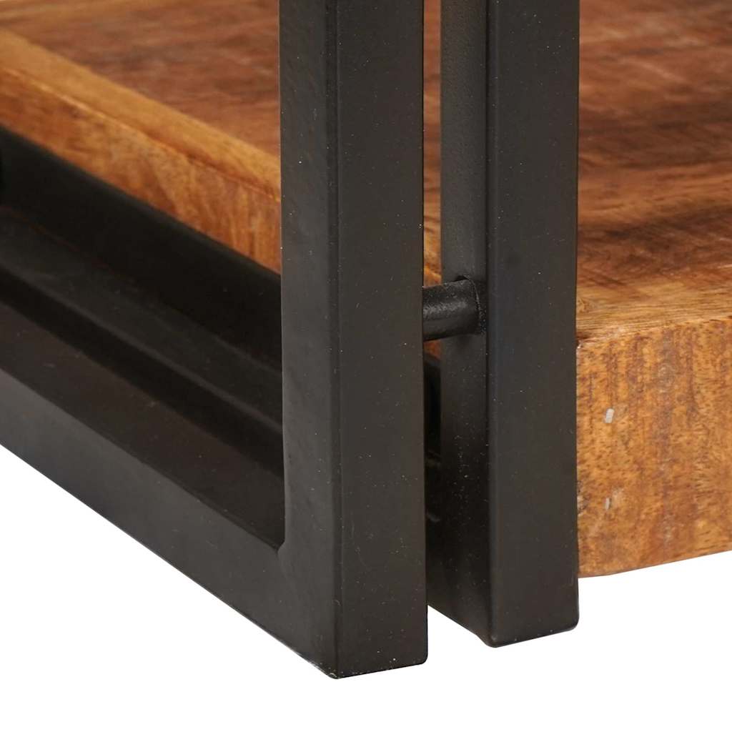 Nachttisch 2 pcs Braun und Schwarz Massivholz Mango