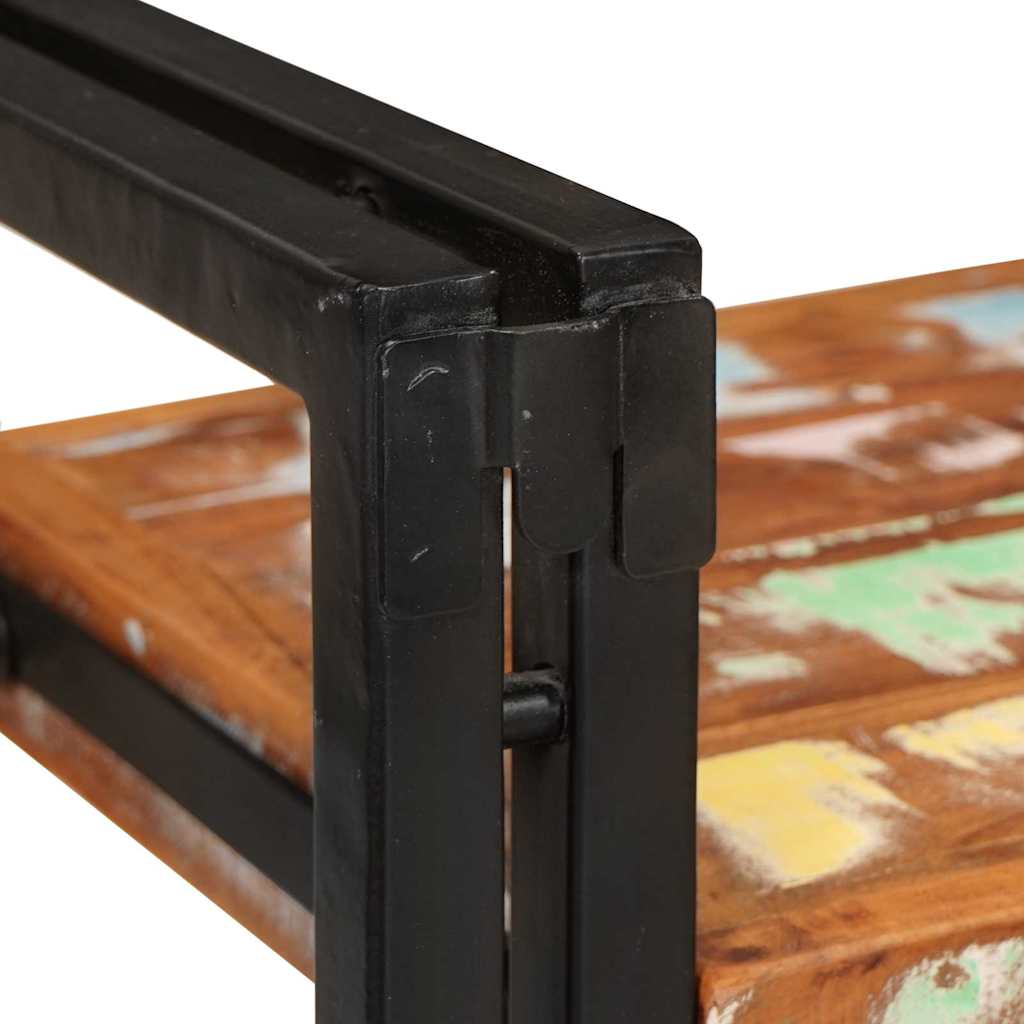 Nachttisch Braun und Schwarz 38 x 33 x 58 cm Massivholz Altholz