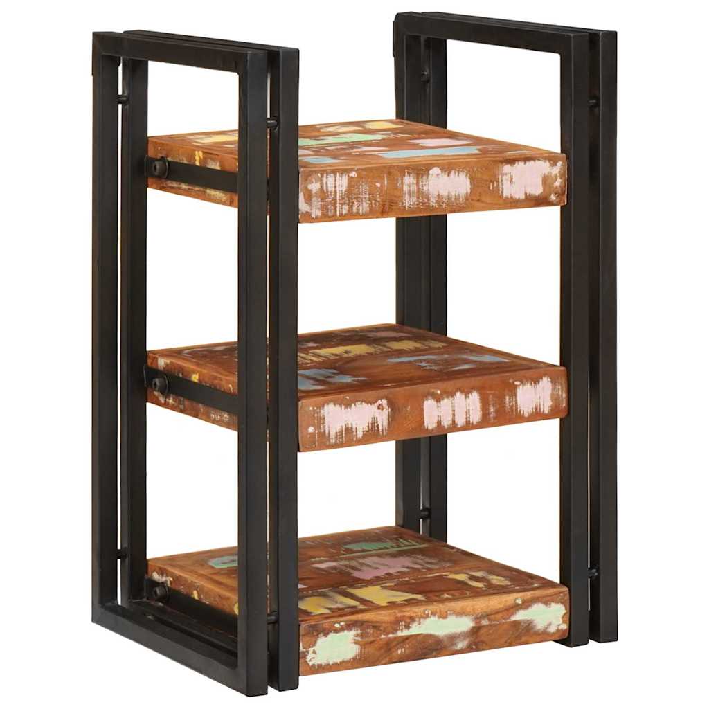 Nachttisch Braun und Schwarz 38 x 33 x 58 cm Massivholz Altholz
