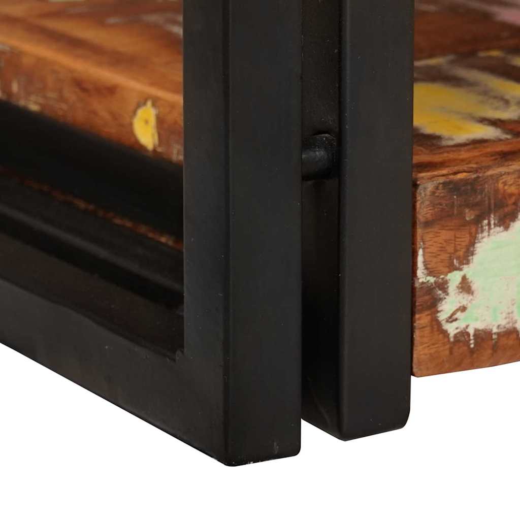 Nachttisch 2 pcs Braun und Schwarz Massivholz Altholz