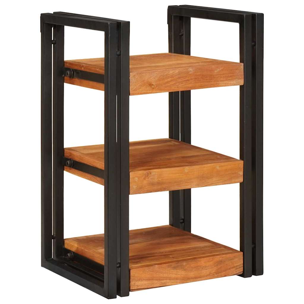 Nachttisch Braun und Schwarz 38 x 33 x 58 cm Massivholz Akazie