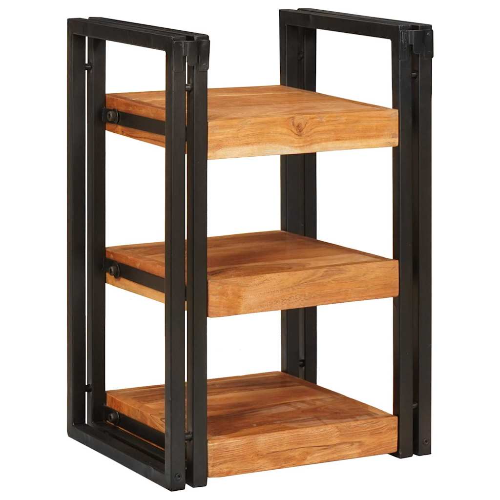 Nachttisch Braun und Schwarz 38 x 33 x 58 cm Massivholz Akazie