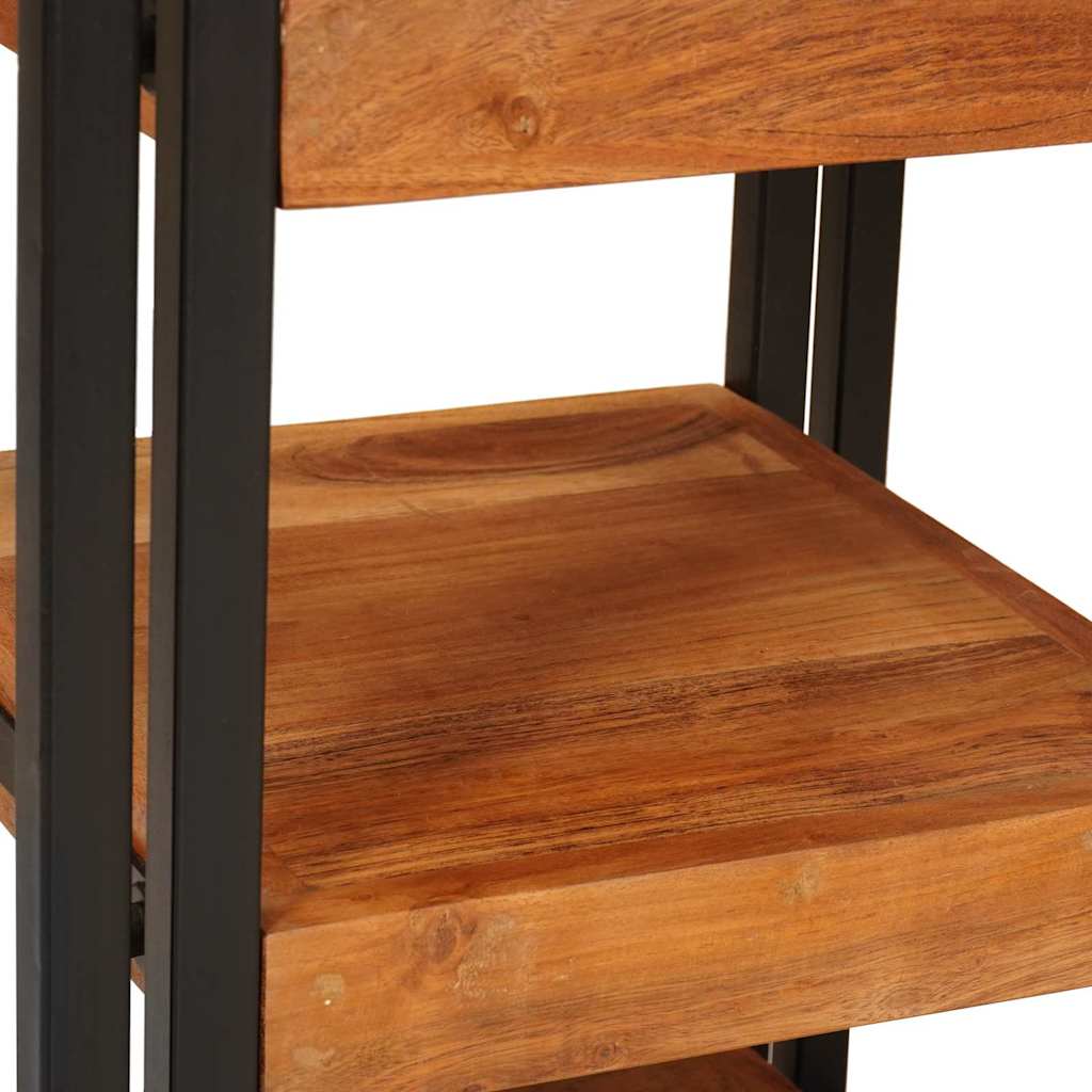 Nachttisch 2 pcs Braun und Schwarz Massivholz Akazie