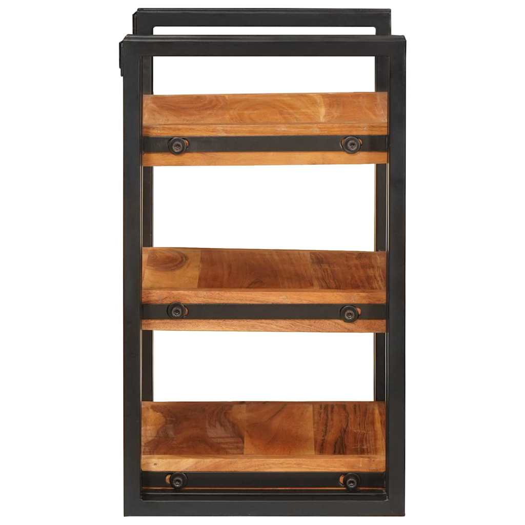 Nachttisch 2 pcs Braun und Schwarz Massivholz Akazie