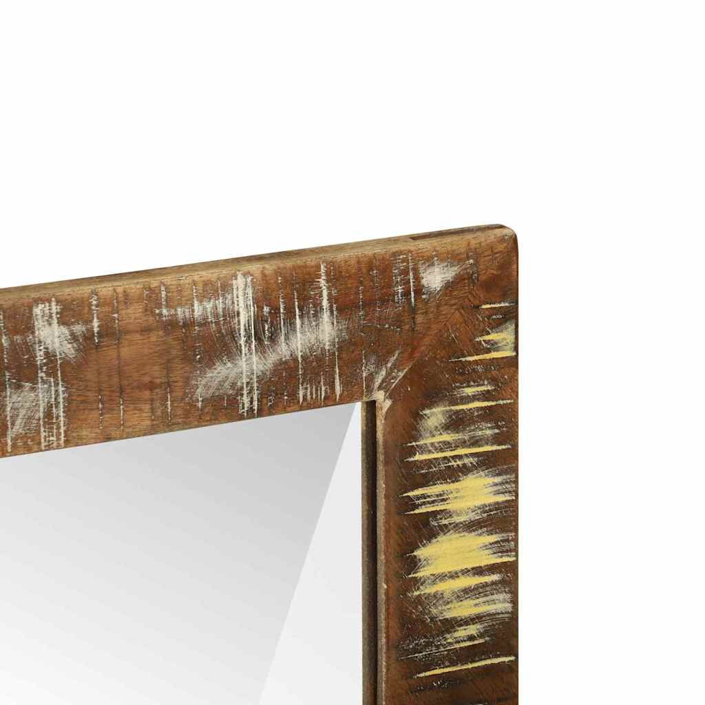 Badezimmer Spiegel mit Regal Braun Massives upgecyceltes Holz