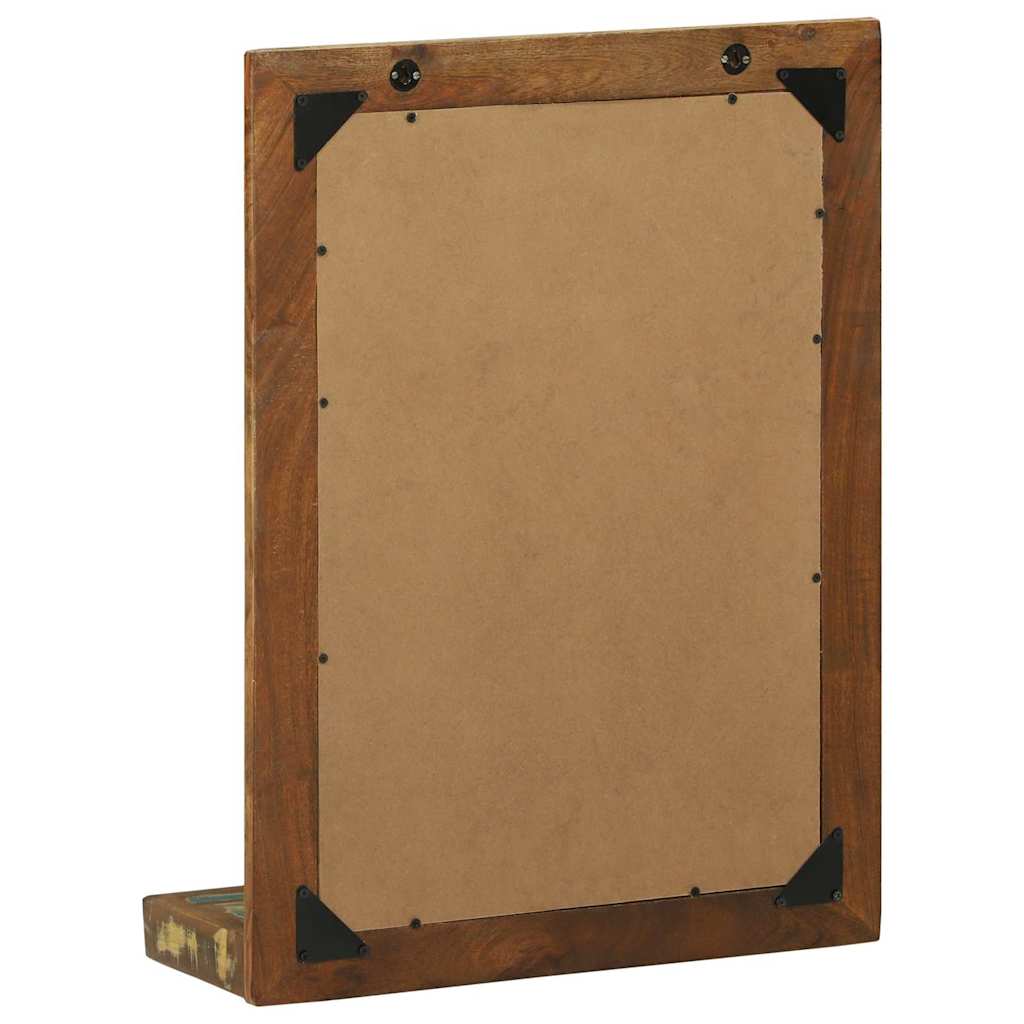 Badezimmer Spiegel mit Regal Braun Massives upgecyceltes Holz