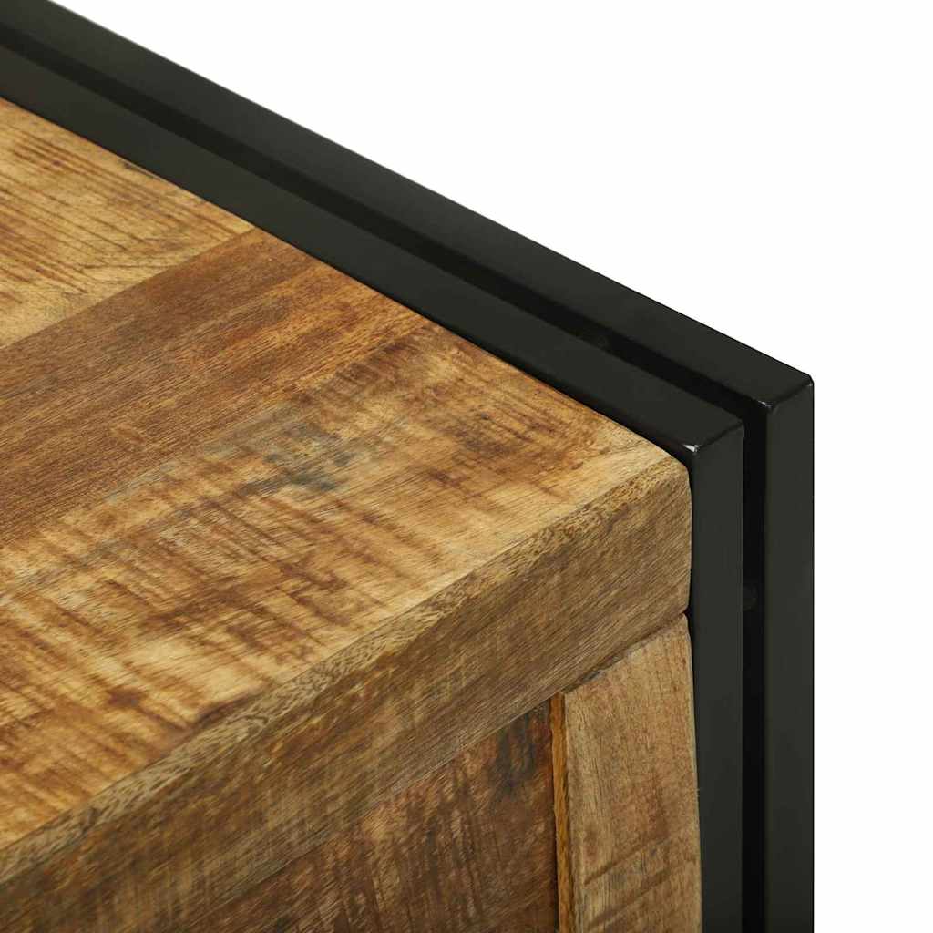 Aufbewahrungsbox mit Speicher 80 x 50 x 50 cm Raues Mangoholz