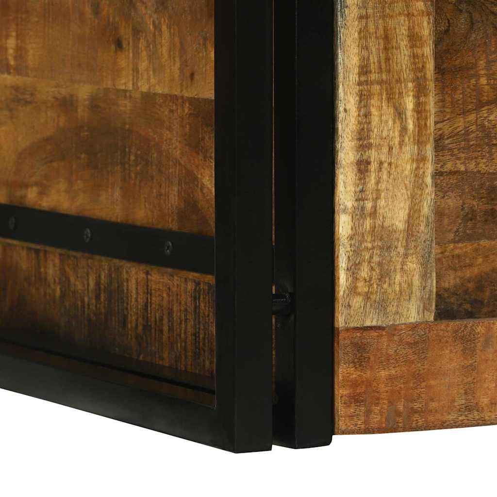 Aufbewahrungsbox mit Speicher 80 x 50 x 50 cm Raues Mangoholz