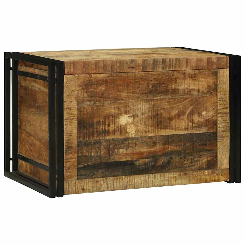 Aufbewahrungsbox mit Speicher 80 x 50 x 50 cm Raues Mangoholz