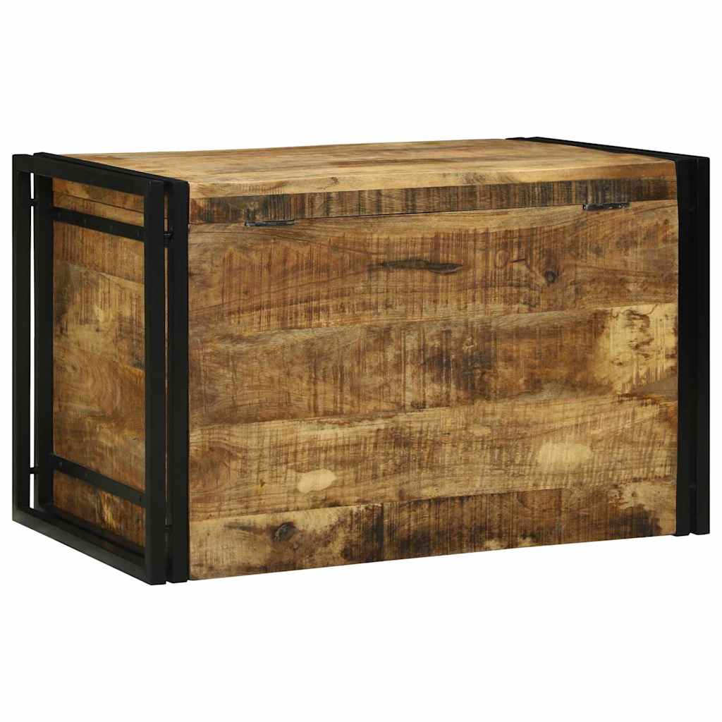 Aufbewahrungsbox mit Speicher 80 x 50 x 50 cm Raues Mangoholz