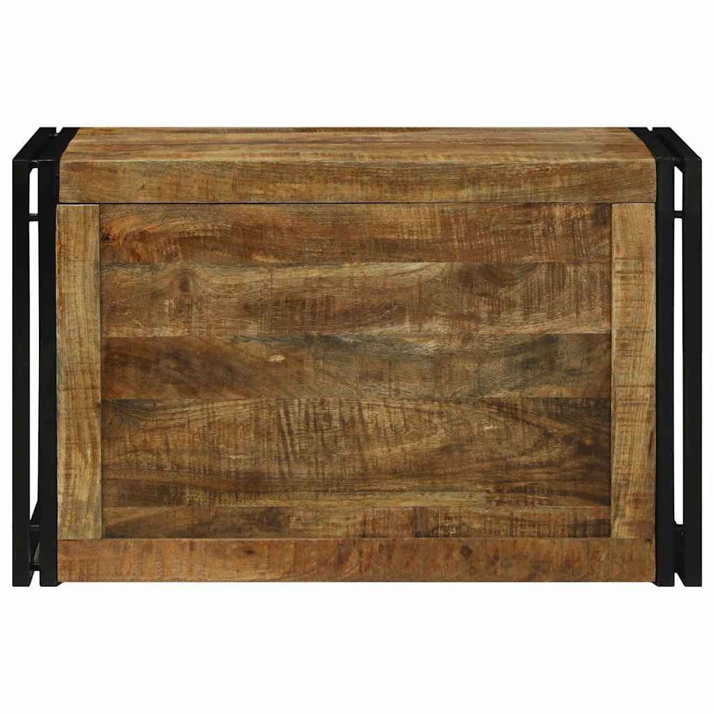 Aufbewahrungsbox mit Speicher 80 x 50 x 50 cm Raues Mangoholz