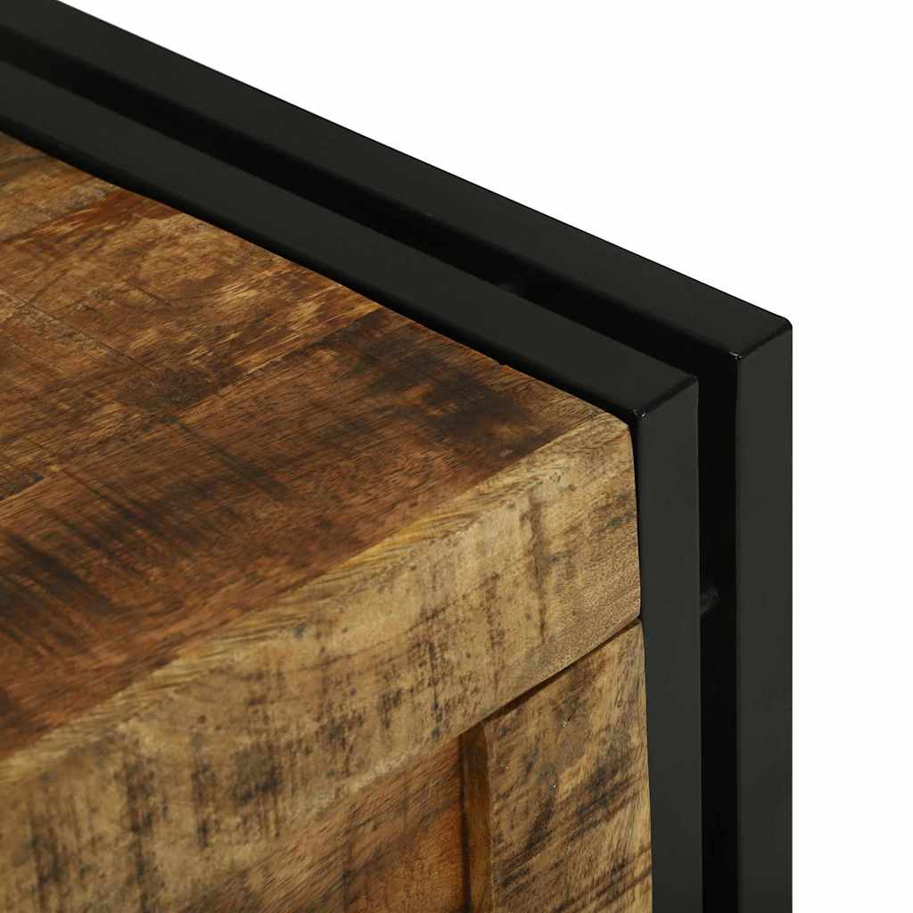Aufbewahrungsbox mit Speicher 40 x 40 x 40 cm Massivholz Mango