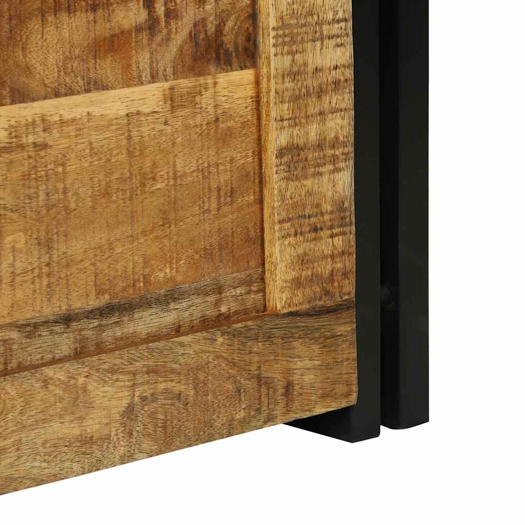 Aufbewahrungsbox mit Speicher 40 x 40 x 40 cm Massivholz Mango