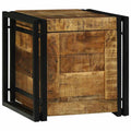Aufbewahrungsbox mit Speicher 40 x 40 x 40 cm Massivholz Mango
