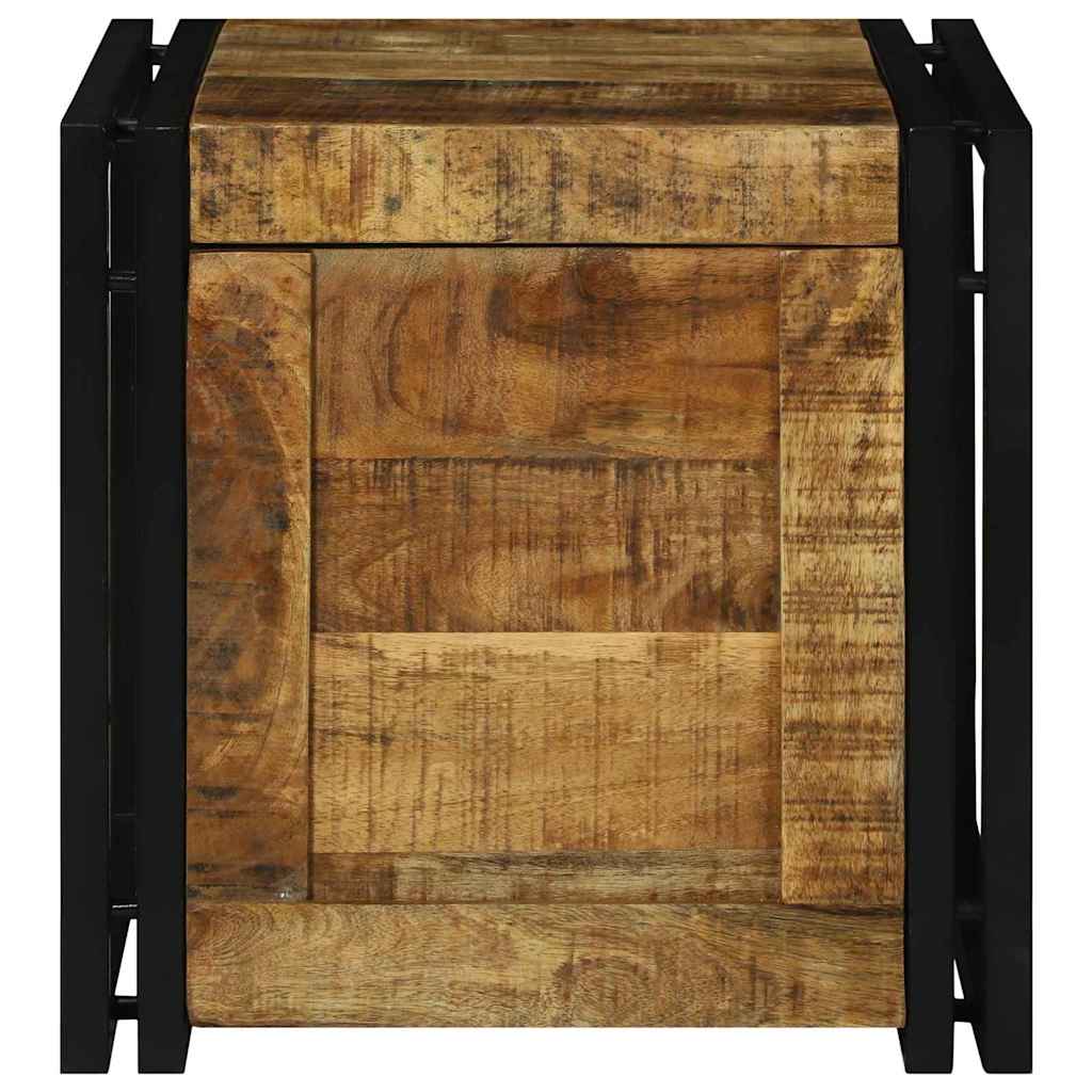 Aufbewahrungsbox mit Speicher 40 x 40 x 40 cm Massivholz Mango