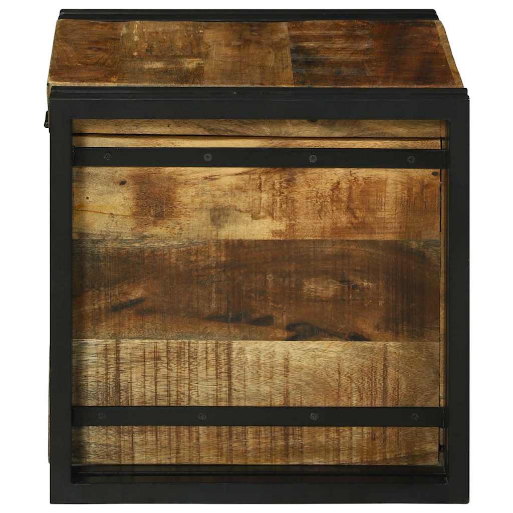Aufbewahrungsbox mit Speicher 40 x 40 x 40 cm Massivholz Mango
