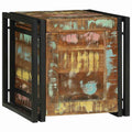 Aufbewahrungsbox mit Speicher 40 x 40 x 40 cm Massivholz Akazie