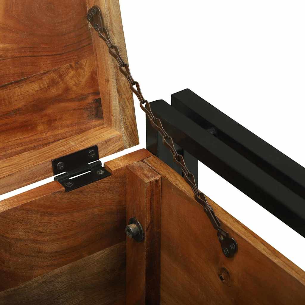 Aufbewahrungsbox mit Speicher 40 x 40 x 40 cm Massivholz Akazie