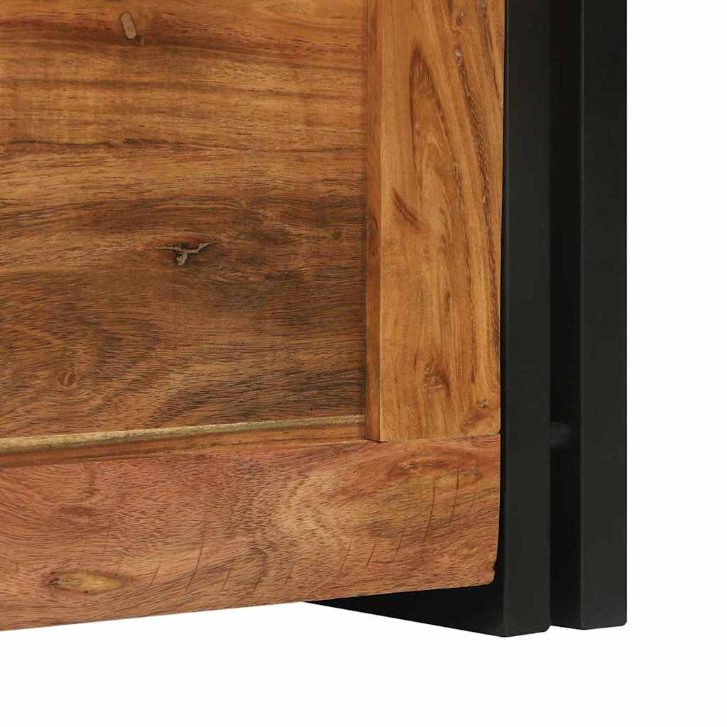 Aufbewahrungsbox mit Speicher 40 x 40 x 40 cm Massivholz Akazie