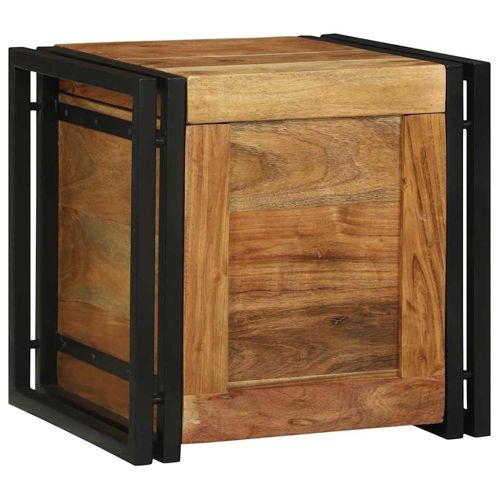 Aufbewahrungsbox mit Speicher 40 x 40 x 40 cm Massivholz Akazie