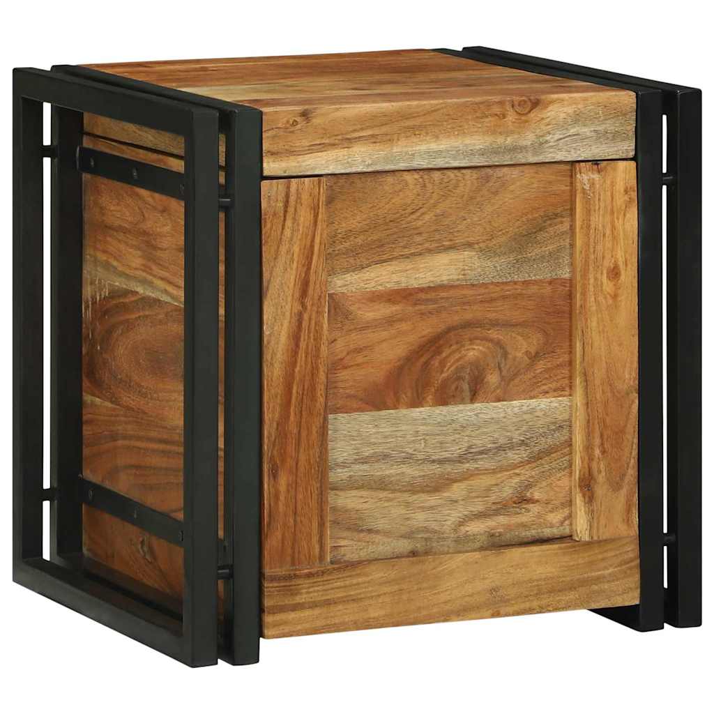 Aufbewahrungsbox mit Speicher 40 x 40 x 40 cm Massivholz Akazie