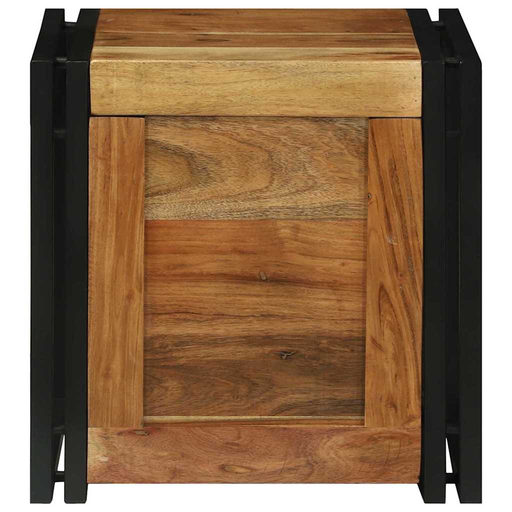 Aufbewahrungsbox mit Speicher 40 x 40 x 40 cm Massivholz Akazie