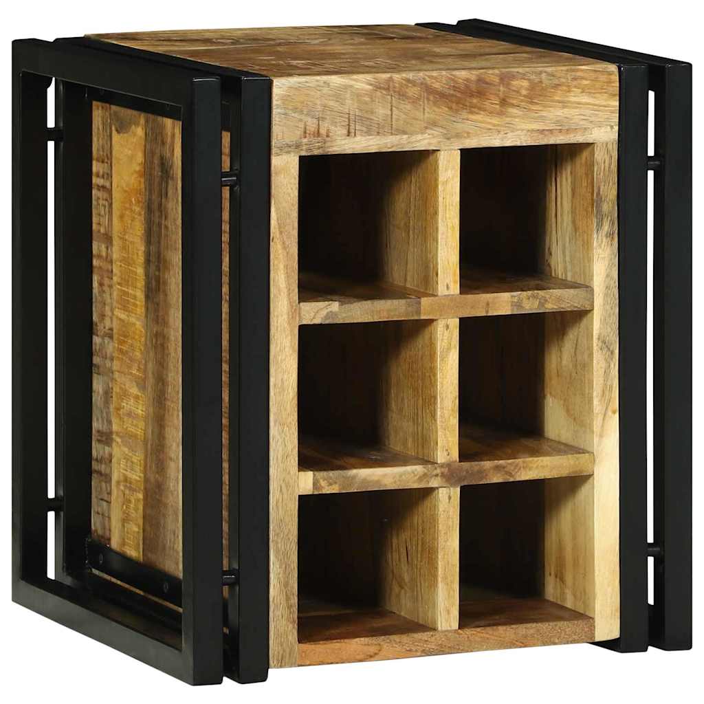 Weinregal Braun und Schwarz 35 x 35 x 39 cm Massivholz Mango