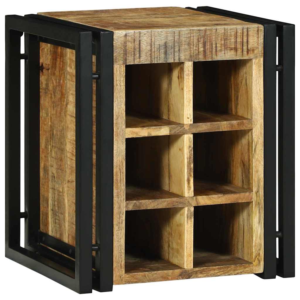 Weinregal Braun und Schwarz 35 x 35 x 39 cm Massivholz Mango