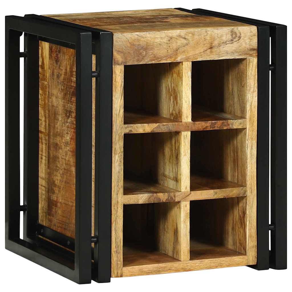 Weinregal Braun und Schwarz 35 x 35 x 39 cm Massivholz Mango