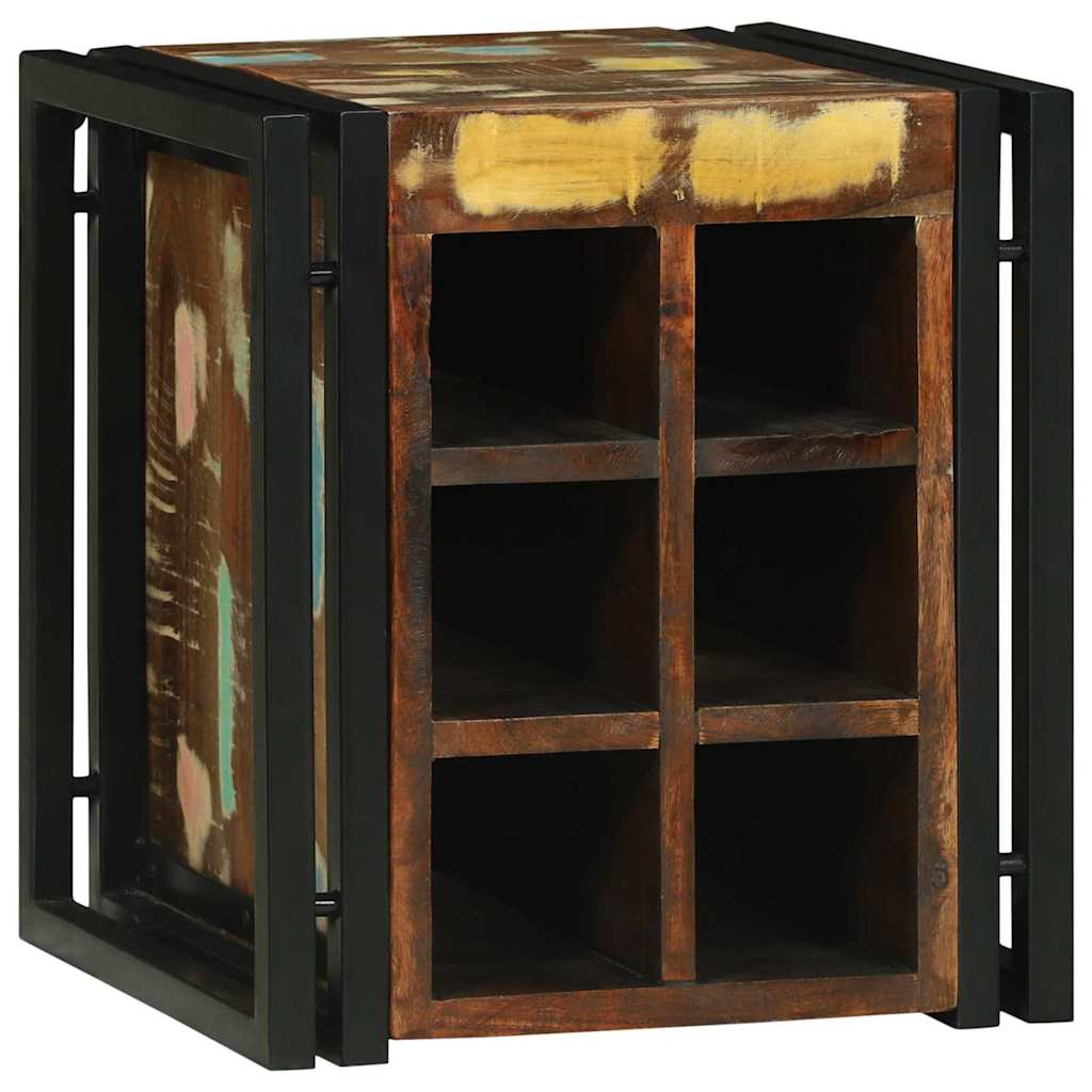 Weinregal 35 x 35 x 39 cm Massives upgecyceltes Holz
