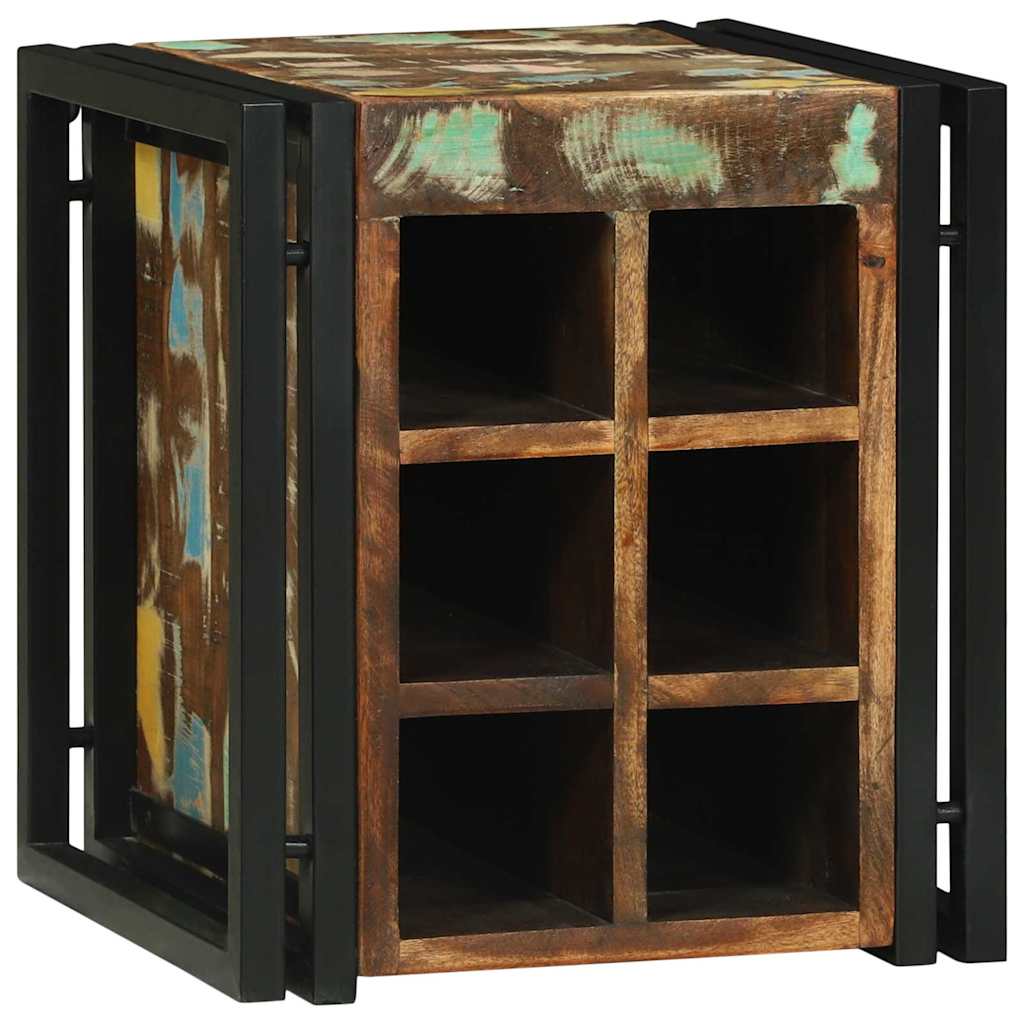 Weinregal 35 x 35 x 39 cm Massives upgecyceltes Holz