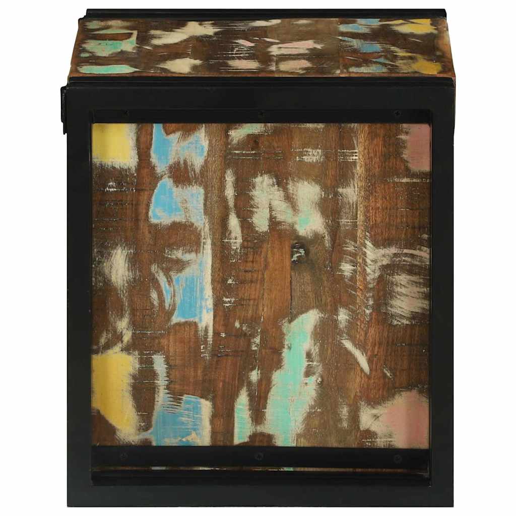 Weinregal 35 x 35 x 39 cm Massives upgecyceltes Holz