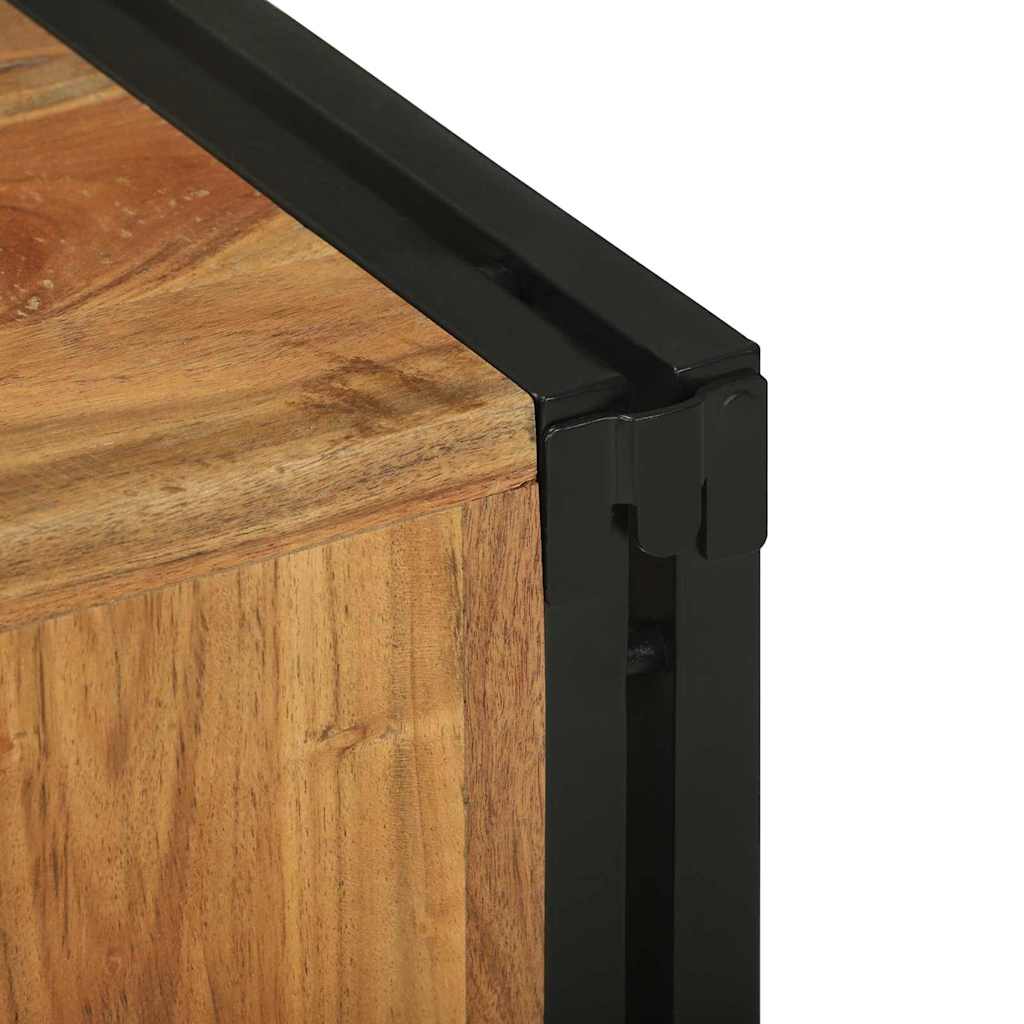 Weinregal Braun und Schwarz 35 x 35 x 39 cm Massivholz Akazie