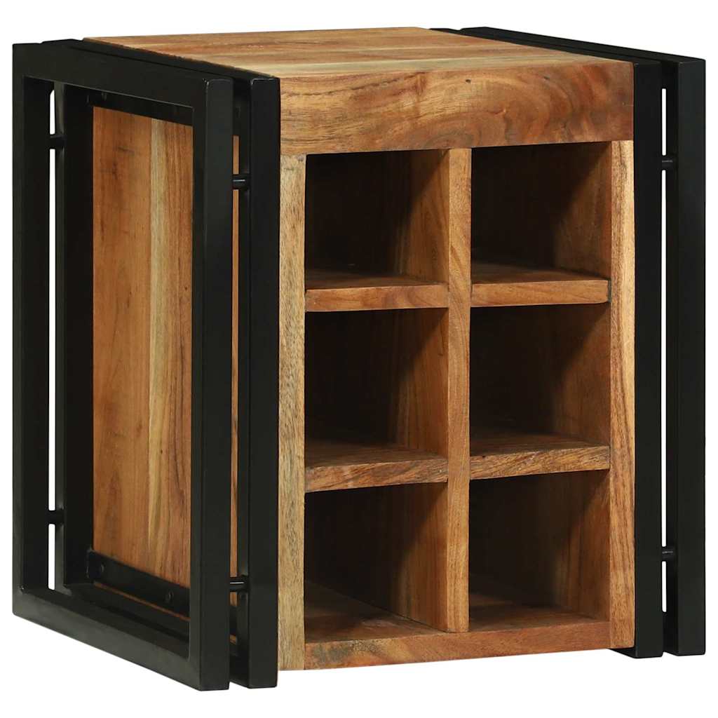 Weinregal Braun und Schwarz 35 x 35 x 39 cm Massivholz Akazie