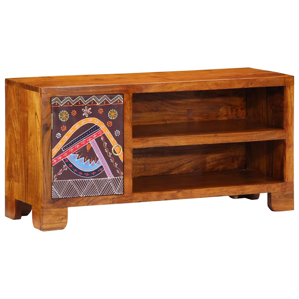 TV-Schrank Mehrfarbig 90x30x45 cm Massivholz Akazie