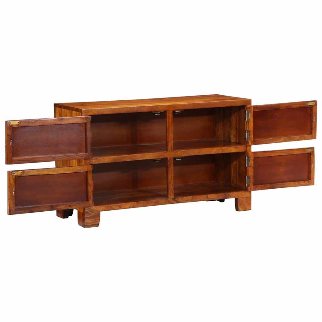 Schuhschrank mit Tür Braun 90 x 35 x 55 cm Massivholz Akazie