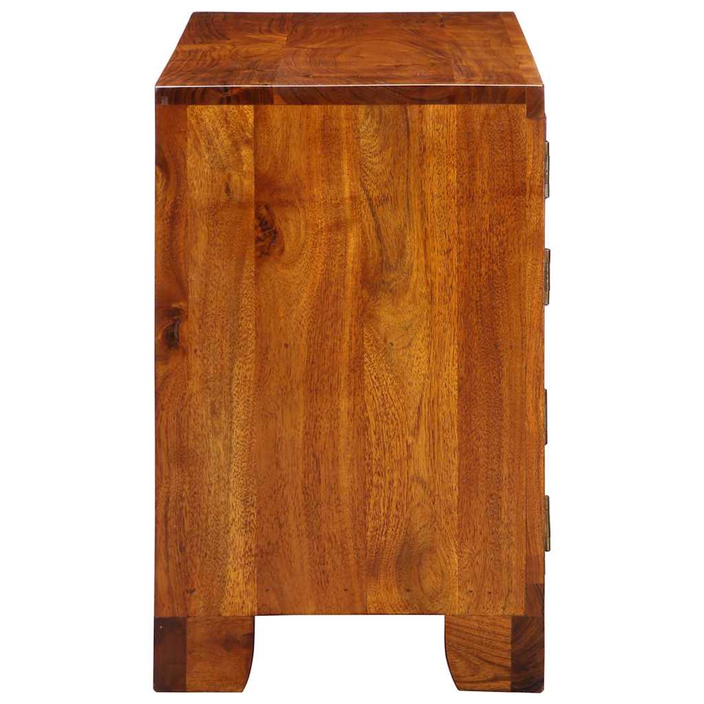 Schuhschrank mit Tür Braun 90 x 35 x 55 cm Massivholz Akazie