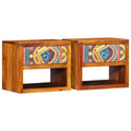 Nachttisch 2 pcs Braun 40 x 35 x 35 cm Massivholz Akazie