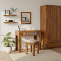 Schminktisch Braun 90 x 45 x 75 cm Massivholz Akazie