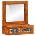Wandschrank mit Spiegel Braun 40 x 20 x 50 cm Massivholz Akazie