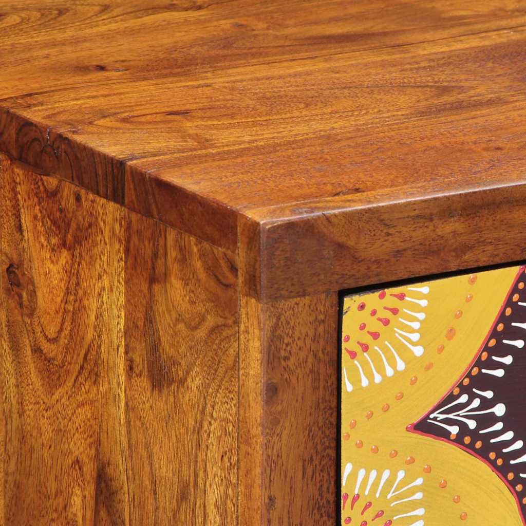 Florale Endtabelle mit Schubladen Braun 40 x 35 x 75 cm
