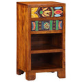 Florale Endtabelle mit Schubladen Braun 40 x 35 x 75 cm