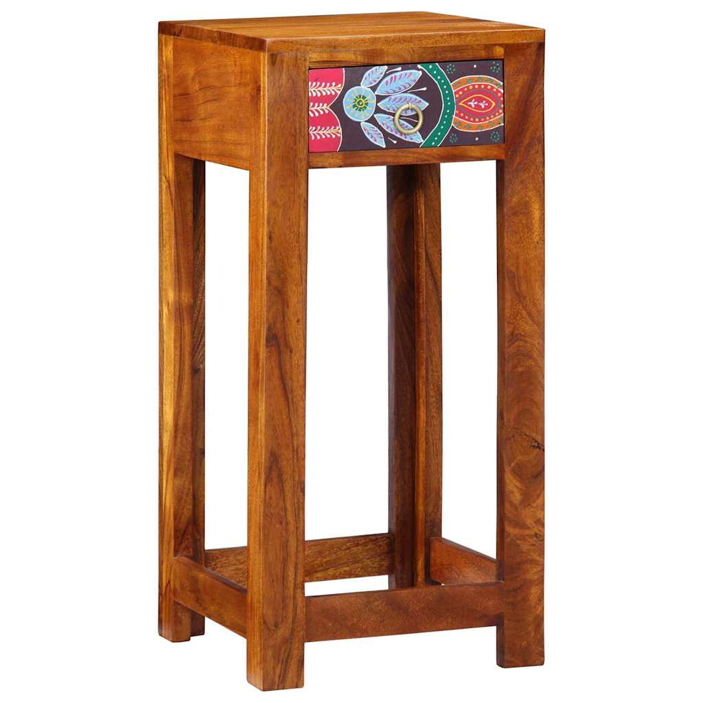 Florale Endtabelle mit Schubladen Braun 35 x 35 x 75 cm