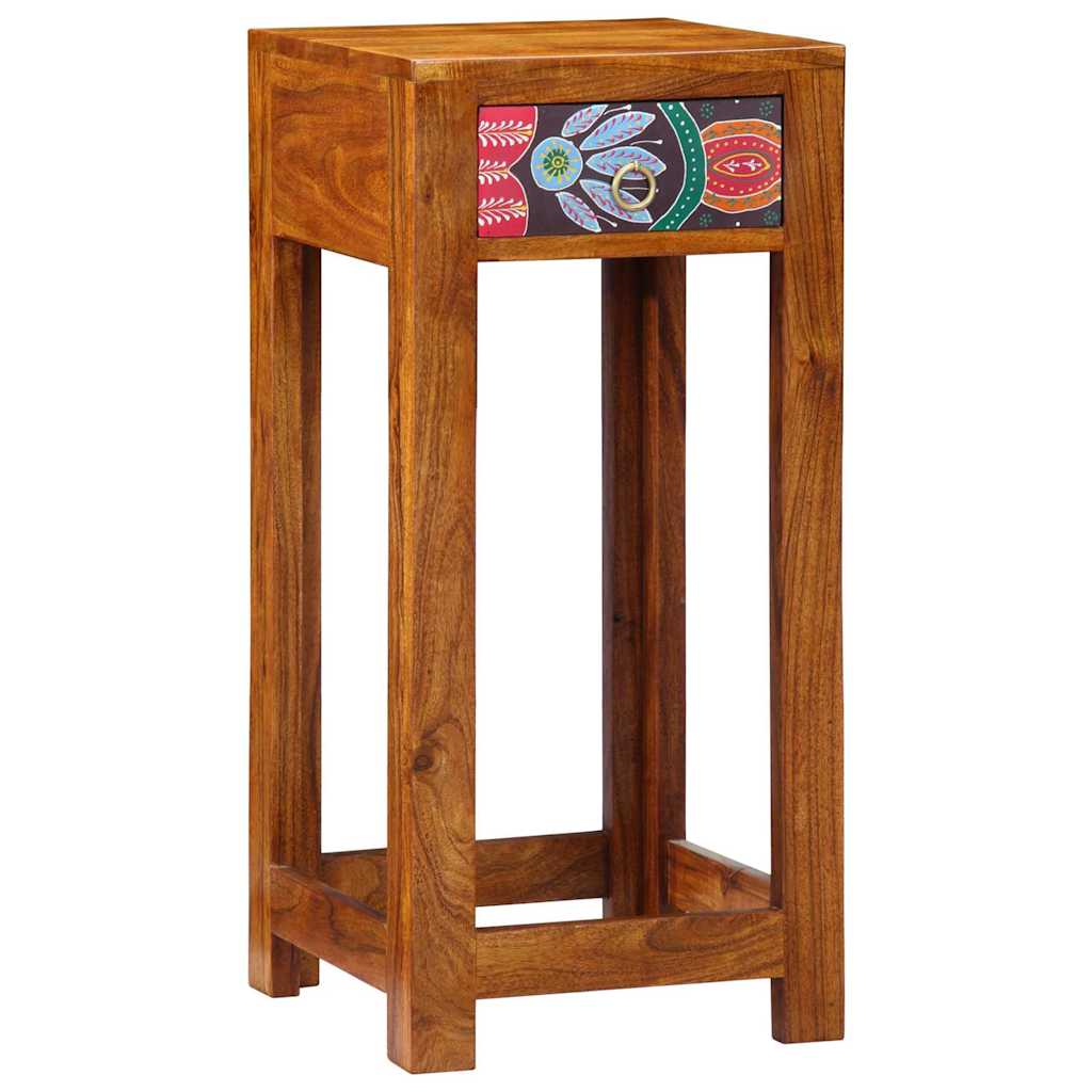 Florale Endtabelle mit Schubladen Braun 35 x 35 x 75 cm